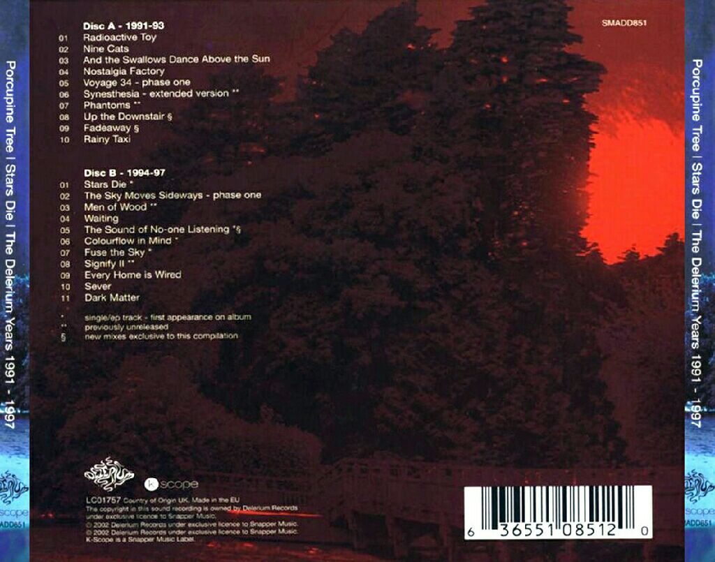 Stars Die - Porcupine Tree (CD) music collectible [Barcode 802644810720] - Main Image 2