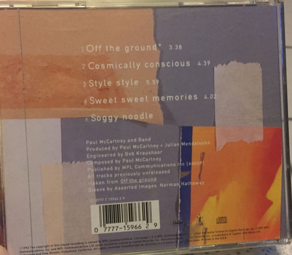 Off The Ground - Paul McCartney (CD) music collectible [Barcode 077771596629] - Main Image 2