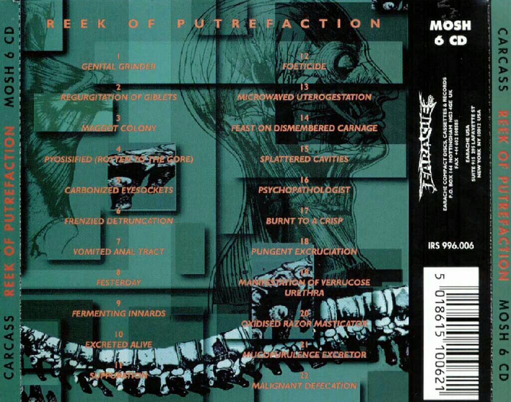 Reek Of Putrefaction - Carcass (CD) music collectible [Barcode 5018615100621] - Main Image 2