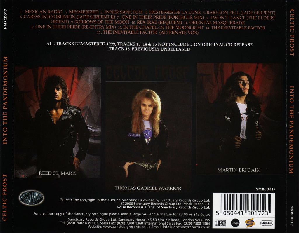 Into the Pandemonium - Celtic Frost (CD) music collectible [Barcode 701301006721] - Main Image 2