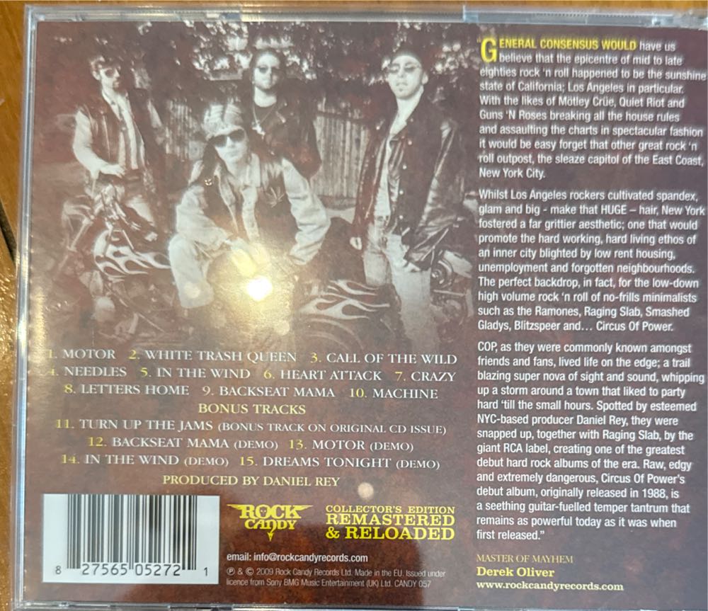 Circus of Power - Circus Of Power (CD) music collectible [Barcode 827565052721] - Main Image 2