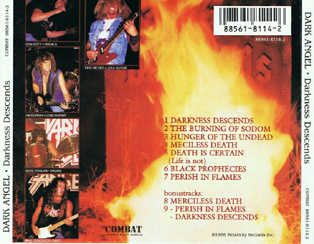 Darkness Descends - Dark Angel (CD - 3522) music collectible [Barcode 7277016601429] - Main Image 2