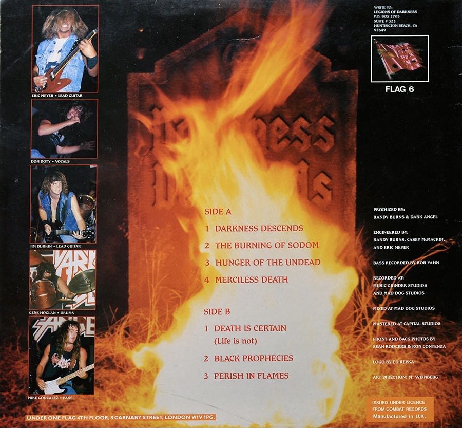Darkness Descends - Dark Angel (CD - 3522) music collectible [Barcode 7277016601429] - Main Image 3