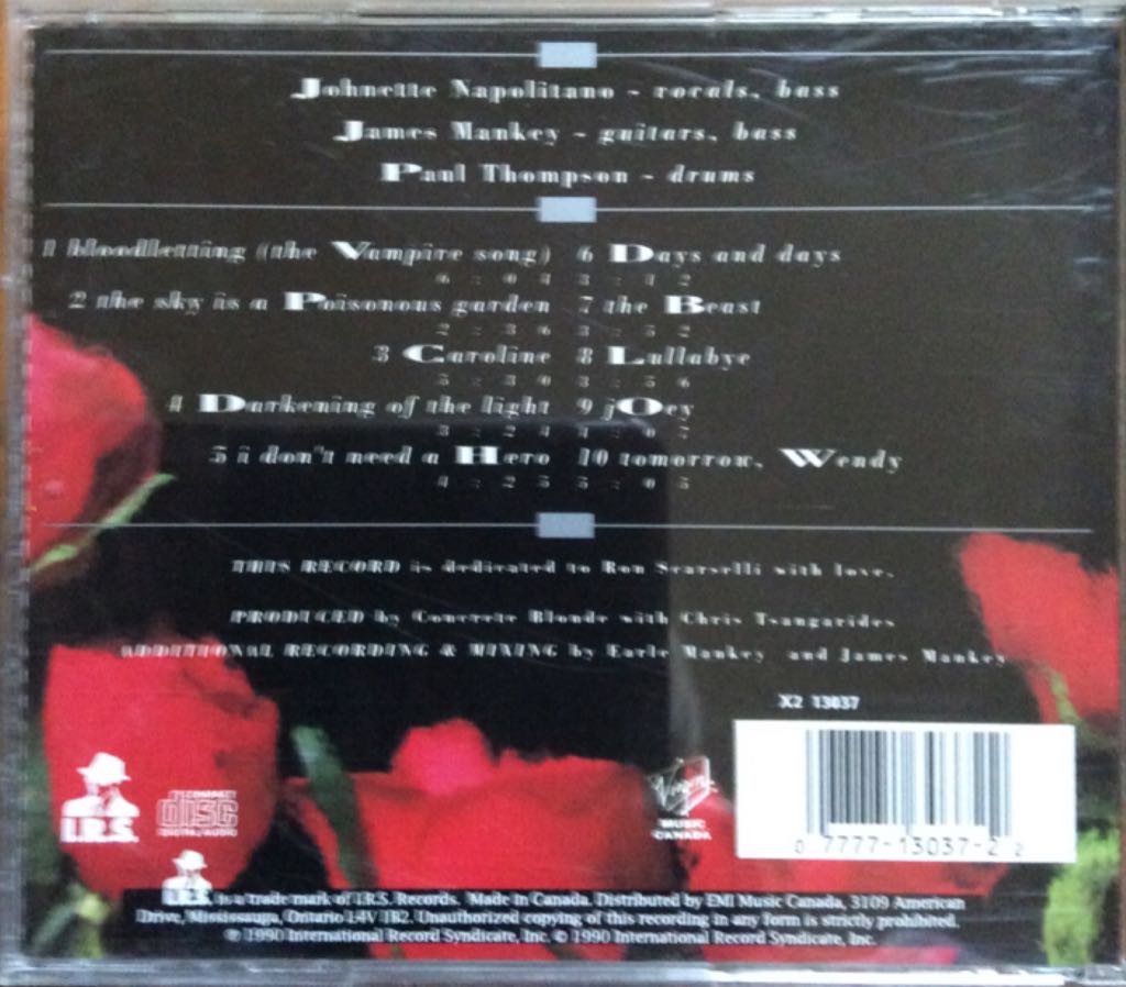 Bloodletting - Concrete Blonde (MP3) music collectible [Barcode 077771303722] - Main Image 2