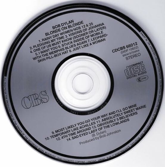 Blonde On Blonde - Dylan, Bob (CD - 73) music collectible - Main Image 4