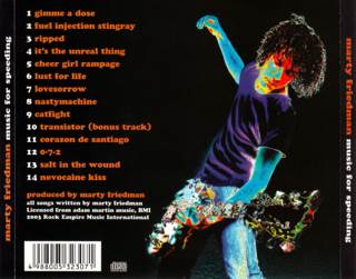 CD : Music For Speeding - Friedman, Marty (CD - 47:09) music collectible [Barcode 699897226022] - Main Image 2