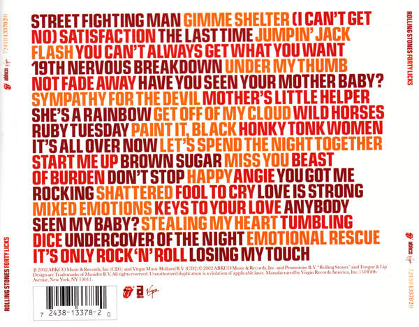 Forty Licks - Rolling Stones (MP3) music collectible [Barcode 026616732319] - Main Image 2