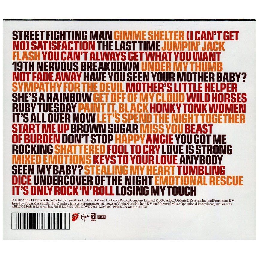 Forty Licks - Rolling Stones (CD - 156) music collectible [Barcode 602498707180] - Main Image 2