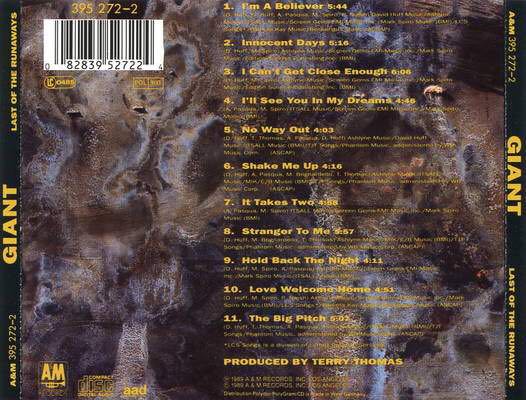 Last Of The Runaways - Giant (CD) music collectible [Barcode 082839527224] - Main Image 2