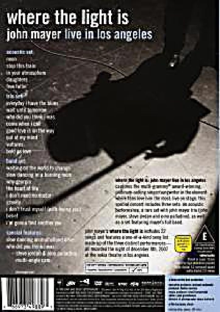 Where The Light Is (CD/DVD) - John Mayer (CD) music collectible [Barcode 886973099520] - Main Image 2