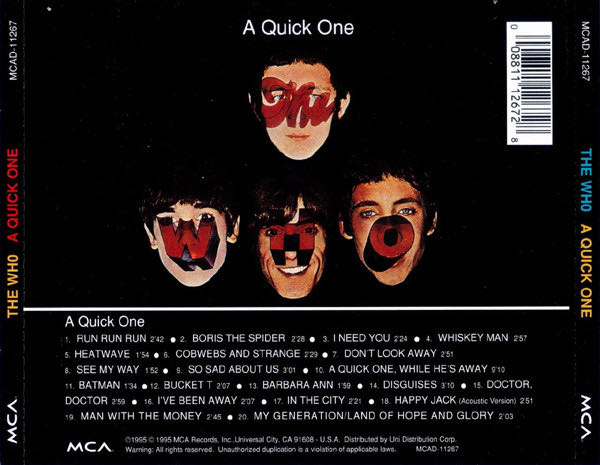 A Quick One - The Who (CD - 50) music collectible [Barcode 008811126728] - Main Image 3