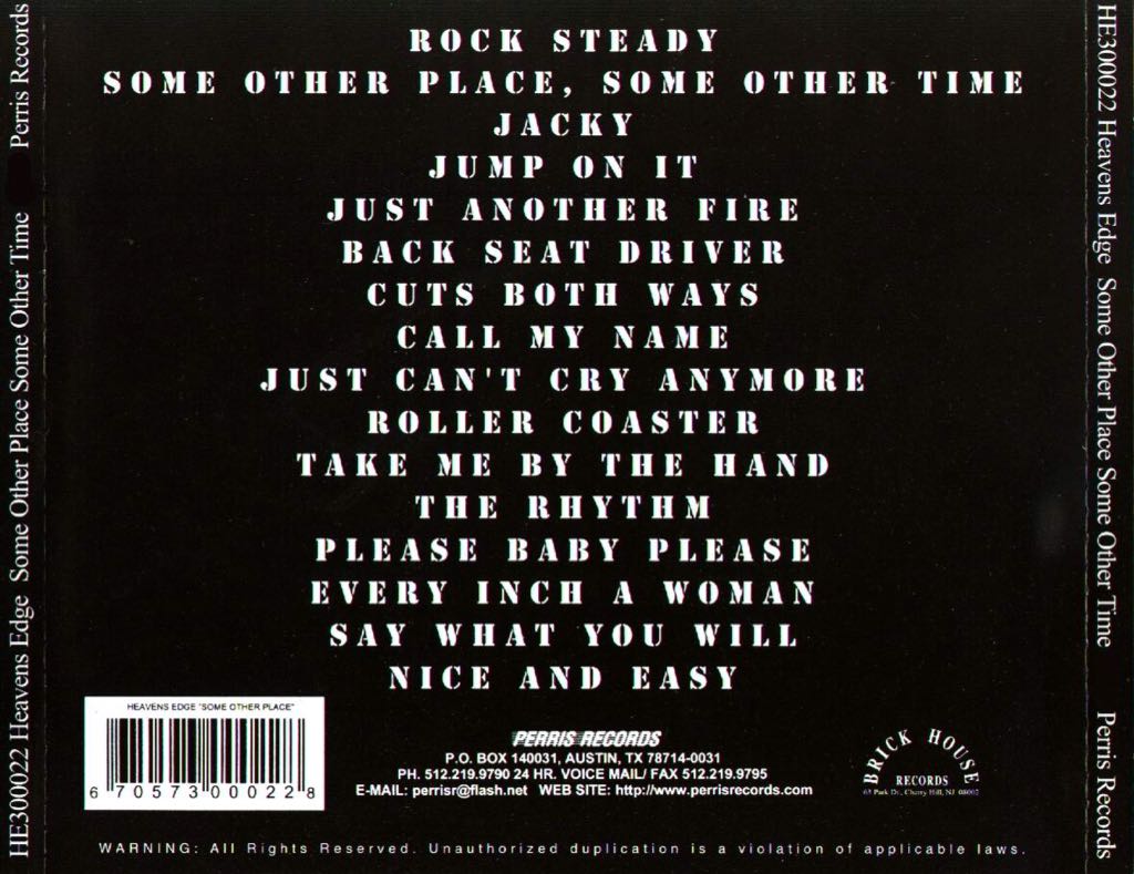 Some Other Place - Some Other Time - Heavens Edge (CD-R) music collectible [Barcode 4006759955628] - Main Image 2