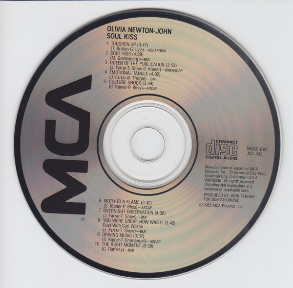 Soul Kiss - Olivia Newton-John (CD - 39) music collectible [Barcode 4988005633293] - Main Image 3