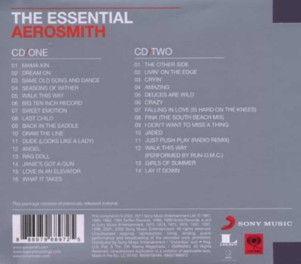 Essential Aerosmith 3.0 - Aerosmith (CD - 157) music collectible [Barcode 886979233928] - Main Image 2