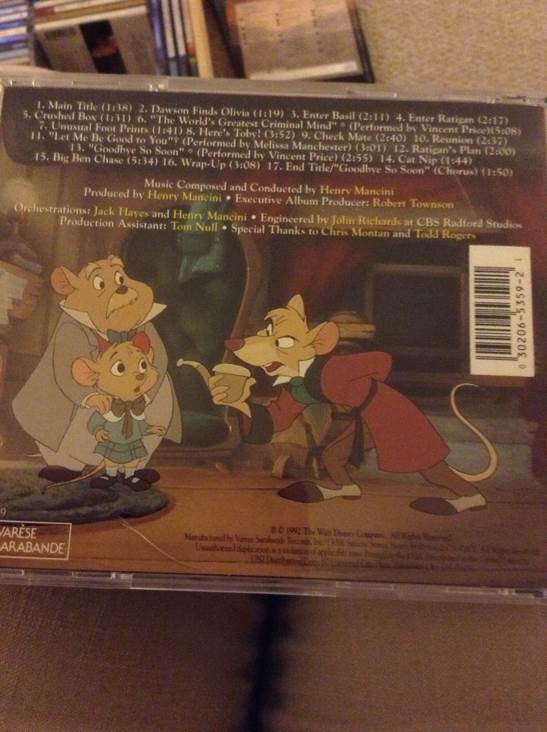 Great Mouse Detective - Henry Mancini (CD) music collectible [Barcode 030206535921] - Main Image 2
