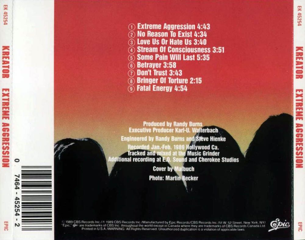 Extreme Aggression / Renewal - Kreator (CD - 37) music collectible [Barcode 074644525427] - Main Image 2