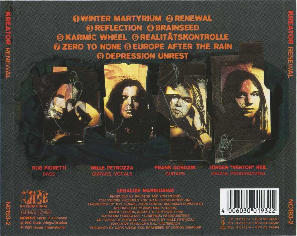 Extreme Aggression / Renewal - Kreator (CD - 37) music collectible [Barcode 074644525427] - Main Image 4