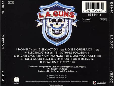 L.A. Guns - L.A. Guns (CD - 36) music collectible [Barcode 042283414426] - Main Image 2
