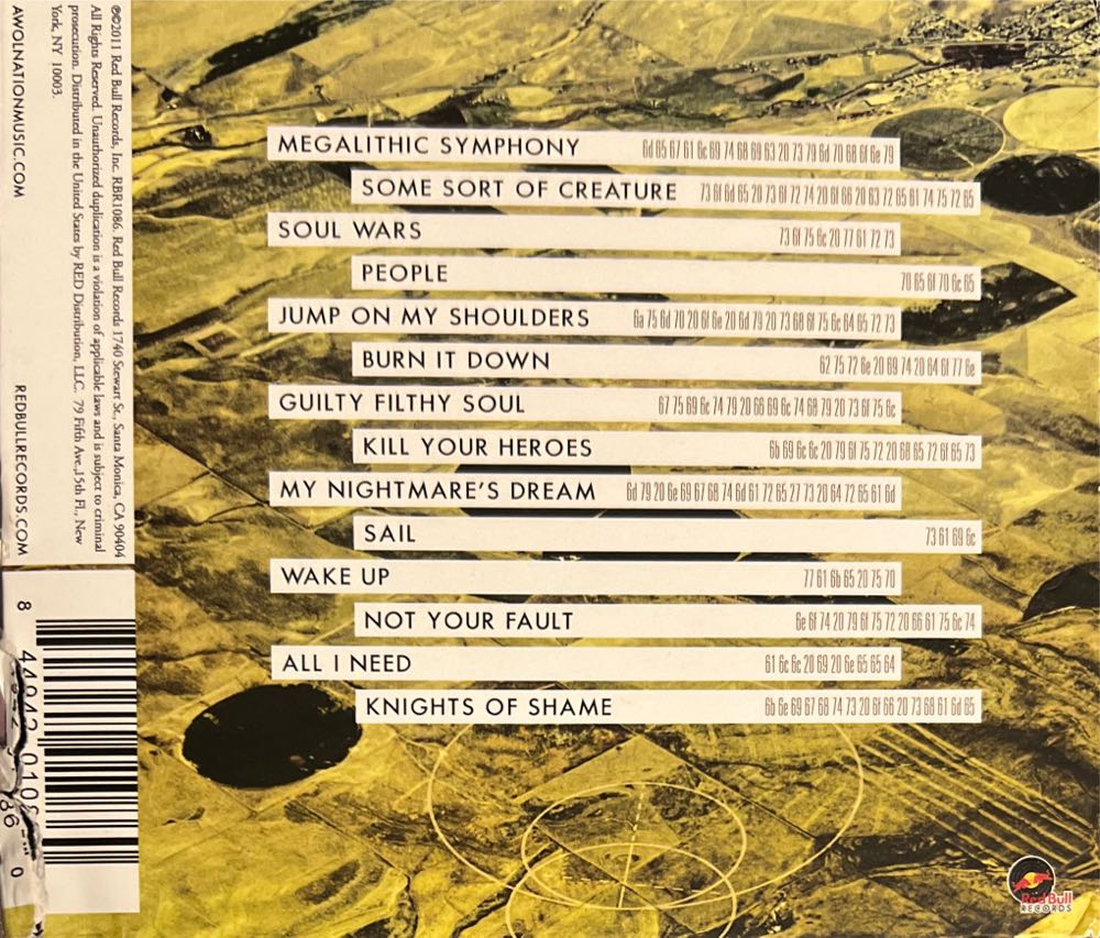 Megalithic Symphony - Awolnation (CD - 53) music collectible [Barcode 844942010860] - Main Image 2