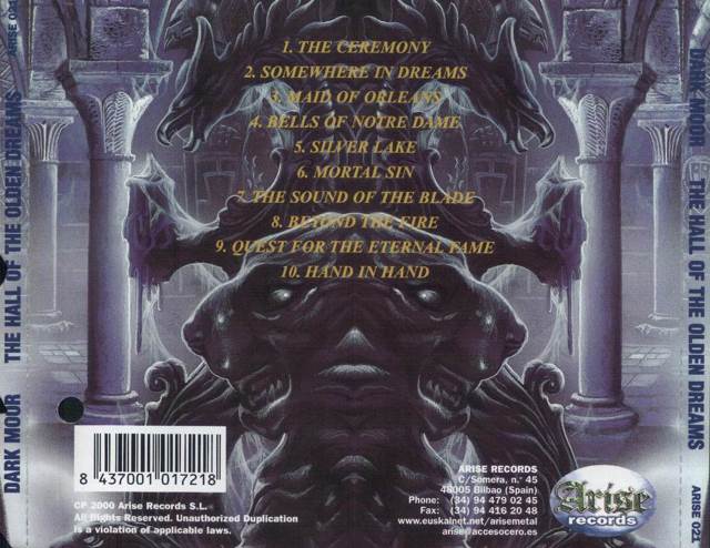 Hall of the Olden Dreams - Dark Moor (CD) music collectible [Barcode 8437001017218] - Main Image 2