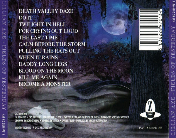 Fields Of Yesterday - Lillian Axe (CD-R - 54) music collectible [Barcode 5036228970134] - Main Image 4