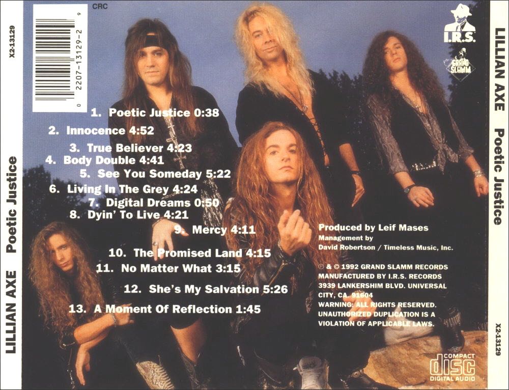 Poetic Justice - Lillian Axe (CD - 50) music collectible [Barcode 022071312929] - Main Image 2