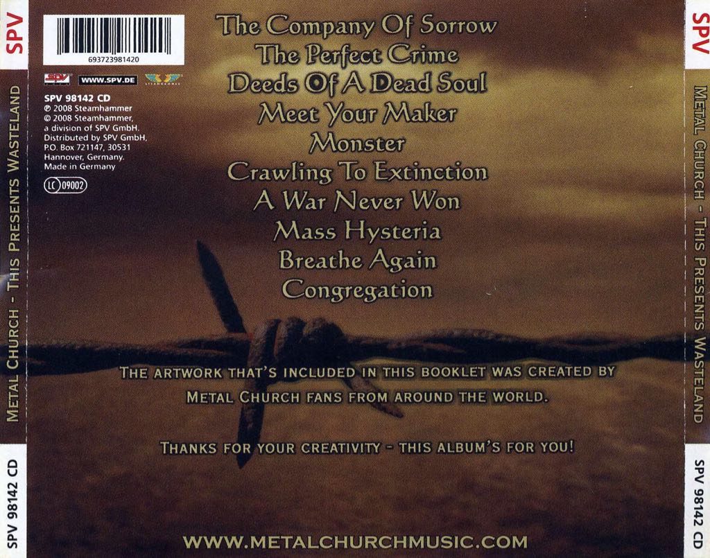 This Present Wasteland - Metal Church (MP3) music collectible [Barcode 693723113227] - Main Image 2