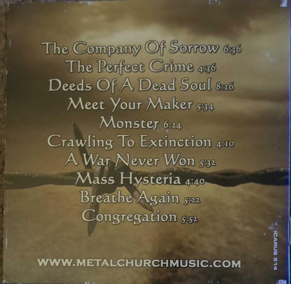 This Present Wasteland - Metal Church (CD) music collectible [Barcode 693723981420] - Main Image 2
