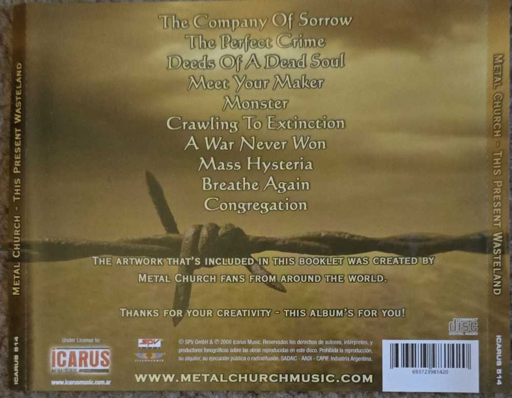 This Present Wasteland - Metal Church (CD) music collectible [Barcode 693723981420] - Main Image 4
