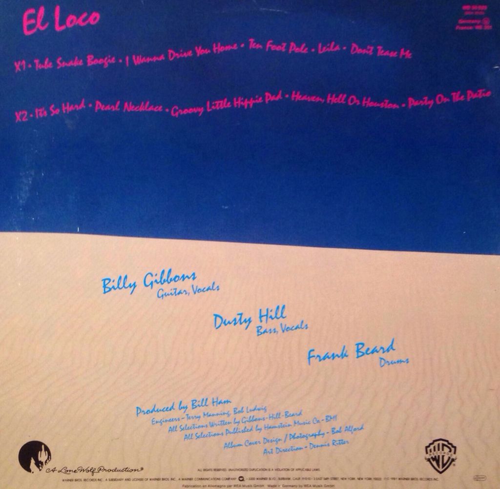 El Loco - ZZ Top (CD - 3649) music collectible - Main Image 2