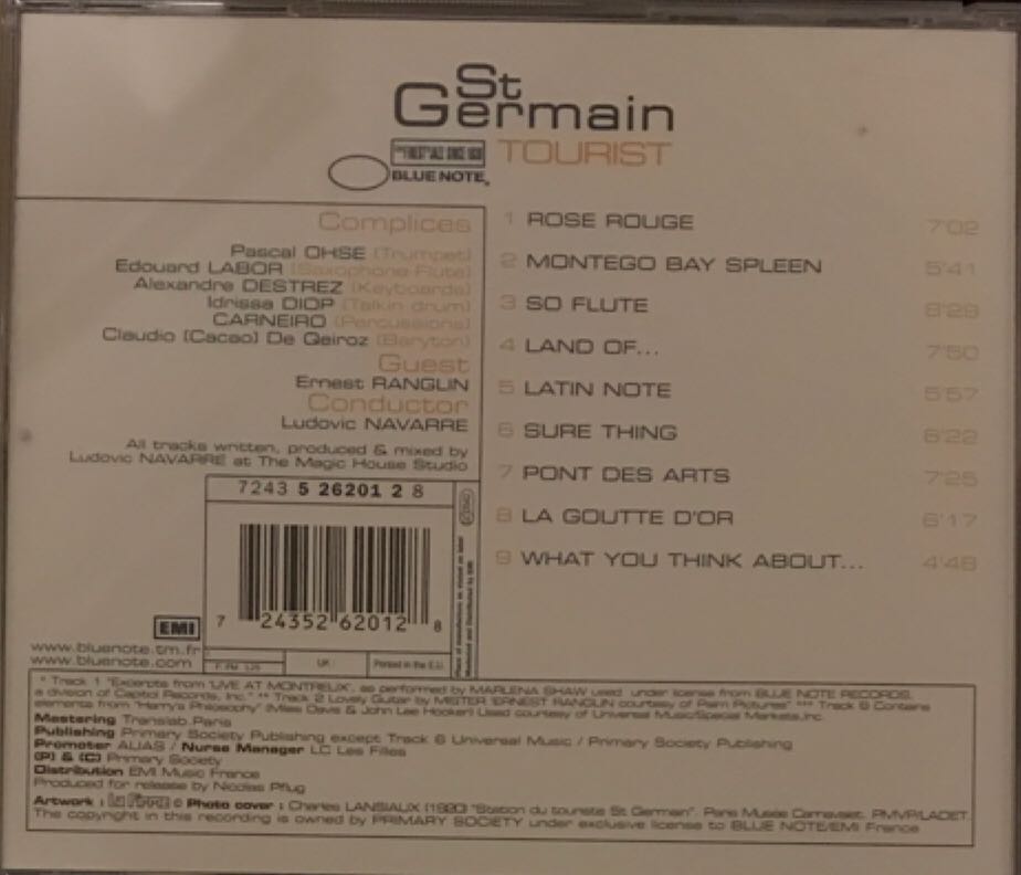 Tourist - St. Germain (CD) music collectible - Main Image 2