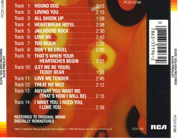 Elvis’ Golden Records - Elvis Presley (CD) music collectible [Barcode 078635519624] - Main Image 4