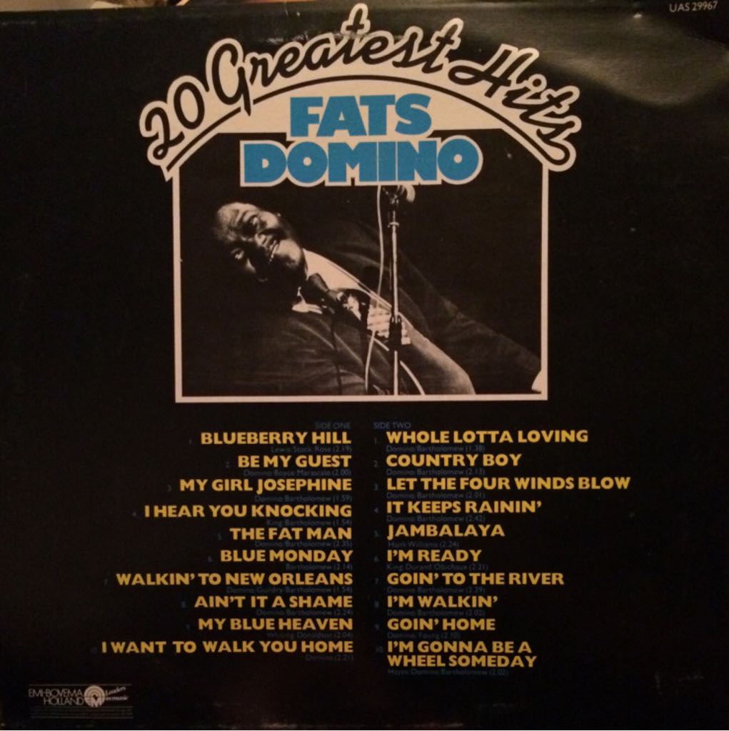 20 Greatest Hits - Fats Domino (12”) music collectible - Main Image 2