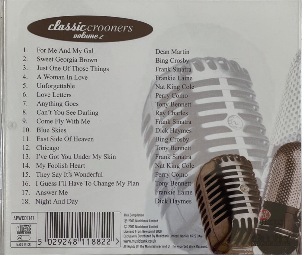 Classic Crooners Volume 2 - Male Vocalists (CD) music collectible [Barcode 5029248118822] - Main Image 2