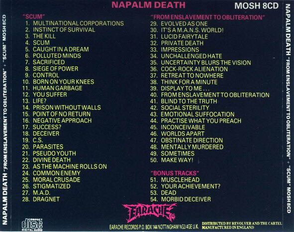 From Enslavement to Obliteration - Napalm Death (CD) music collectible [Barcode 5018615100829] - Main Image 2