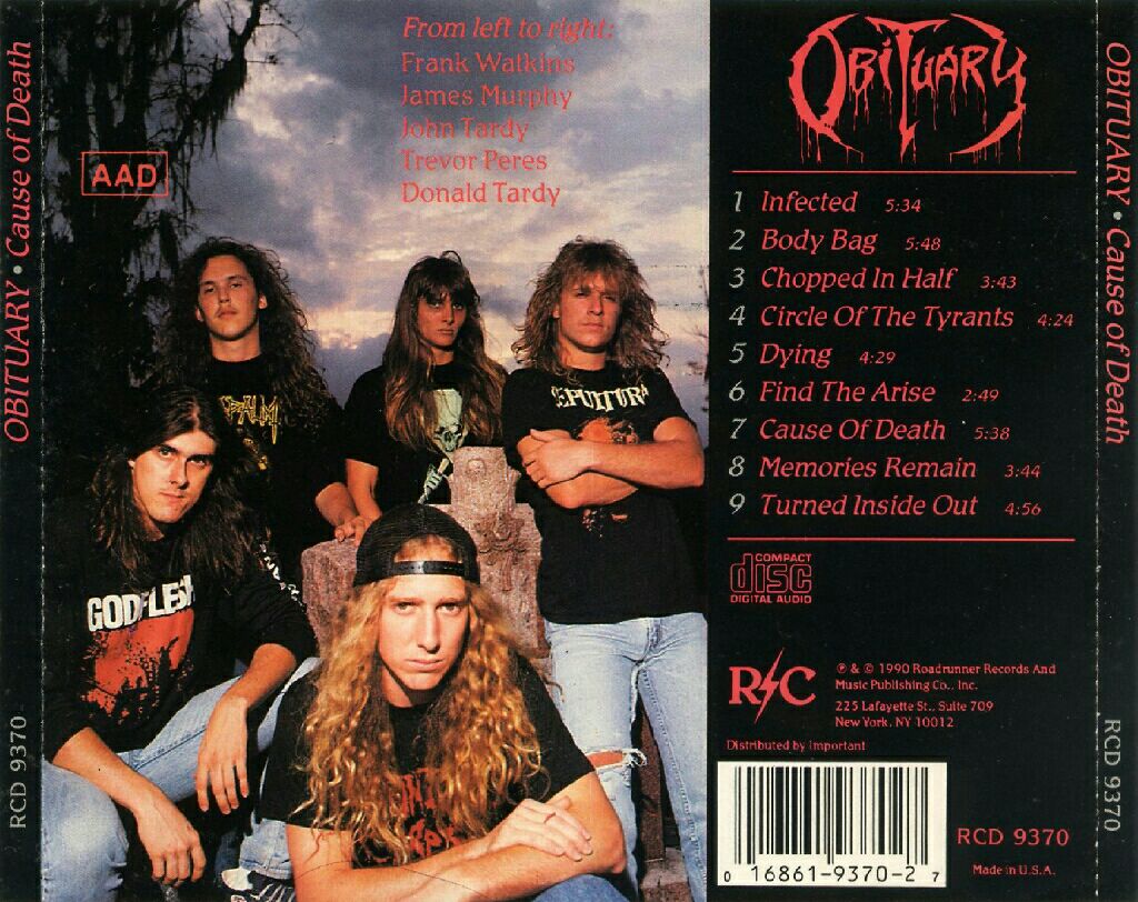 Cause Of Death - Obituary (CD - 41) music collectible [Barcode 016861937027] - Main Image 2
