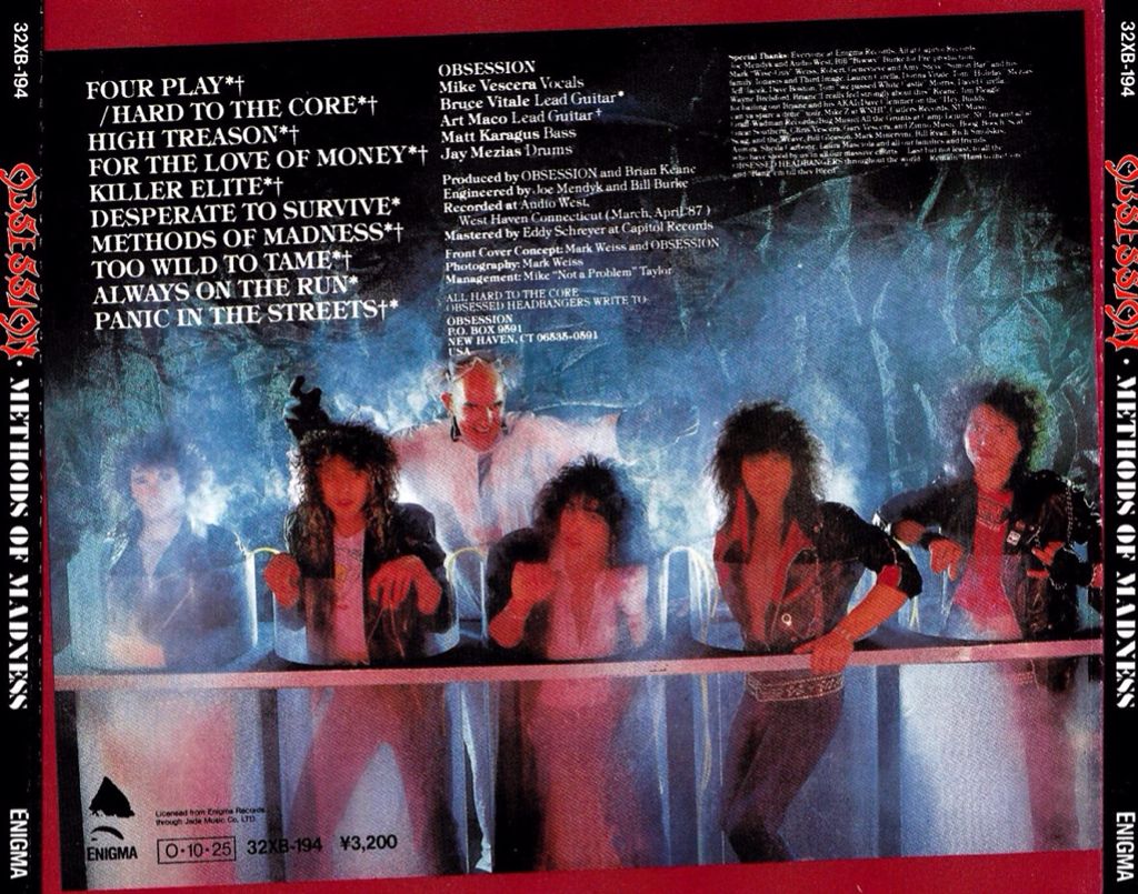 Methods Of Madness - Obsession (CD) music collectible [Barcode 600665746222] - Main Image 2