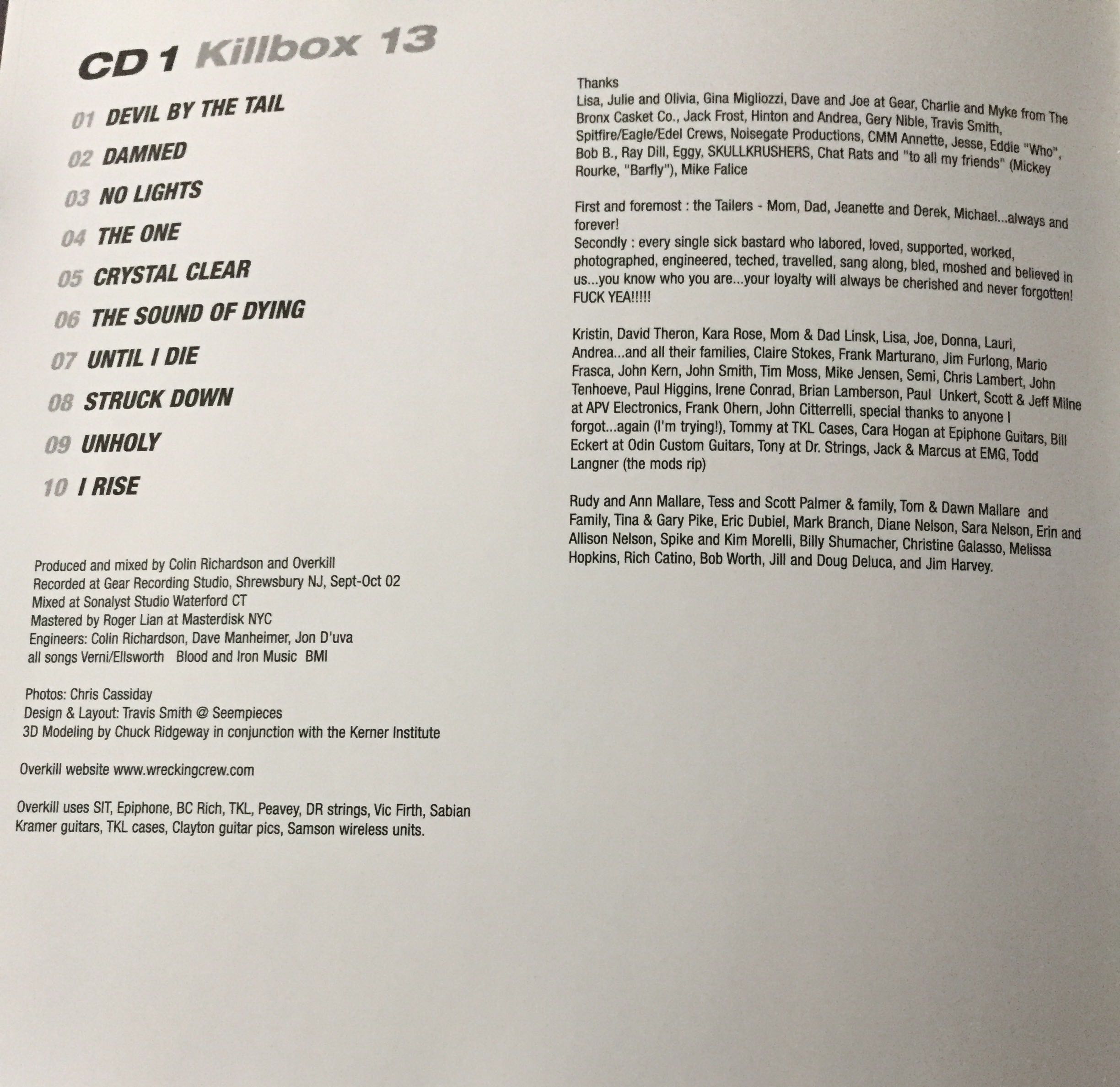 Killbox 13 - Overkill (CD - 50) music collectible [Barcode 670211522426] - Main Image 2