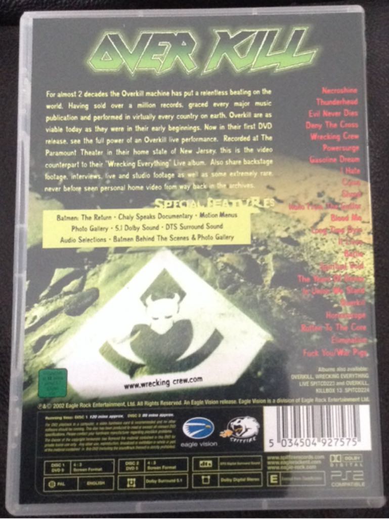 Wrecking Everything: Live - Overkill (CD - 210) music collectible [Barcode 670211522327] - Main Image 2