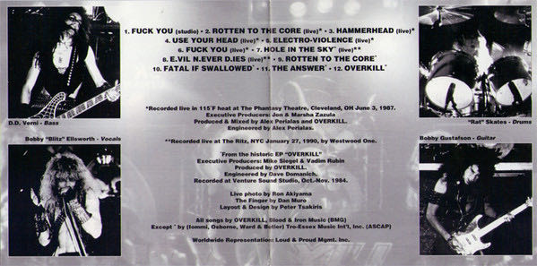 !!!Fuck You!!! And Then Some - Over Kill (CD - 58:31) music collectible [Barcode 020286197423] - Main Image 3