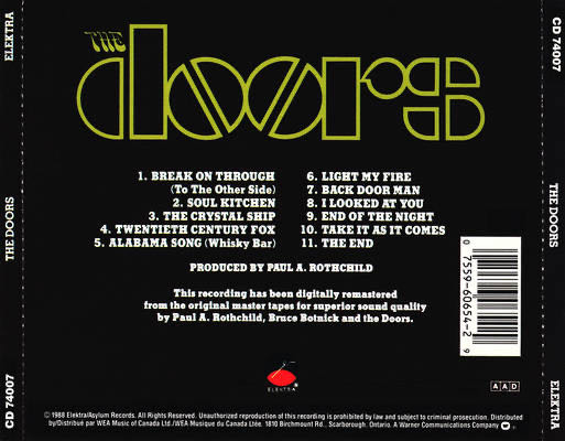 The Doors - Doors (CD - 45) music collectible - Main Image 2