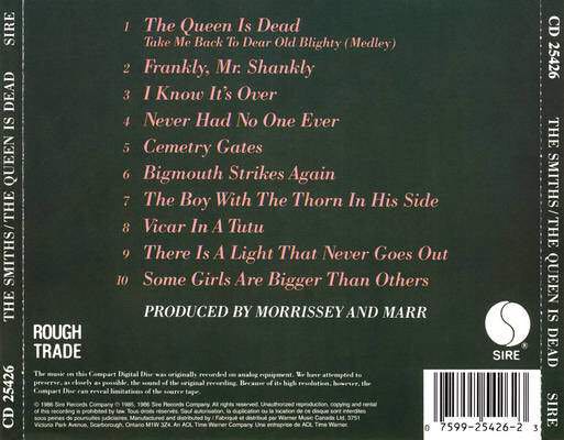 The Queen Is Dead - The Smiths (CD - 37) music collectible [Barcode 745099189624] - Main Image 2