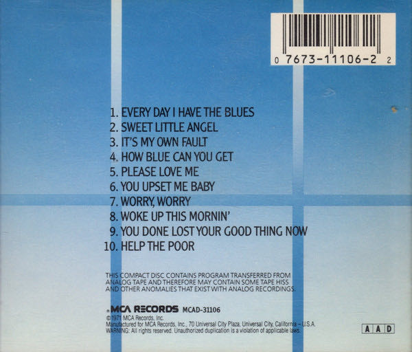 Live At The Regal - B.B. King (CD) music collectible [Barcode 076731110622] - Main Image 2