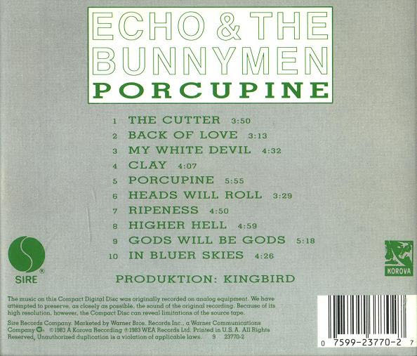 Porcupine - Echo & The Bunnymen (CD - 78) music collectible [Barcode 075992377027] - Main Image 2