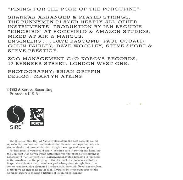 Porcupine - Echo & The Bunnymen (CD - 78) music collectible [Barcode 075992377027] - Main Image 3