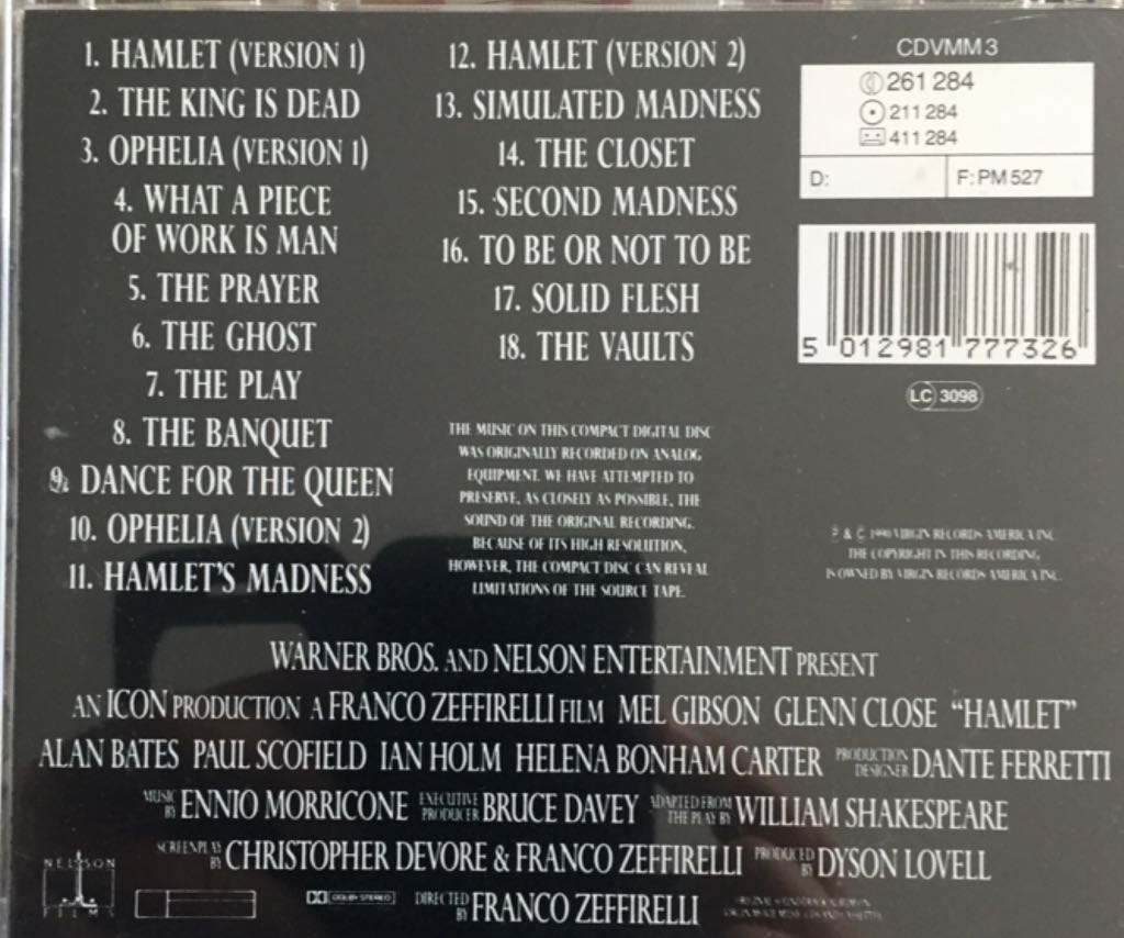 Hamlet - Ennio Morricone (CD) music collectible [Barcode 5012981777326] - Main Image 2