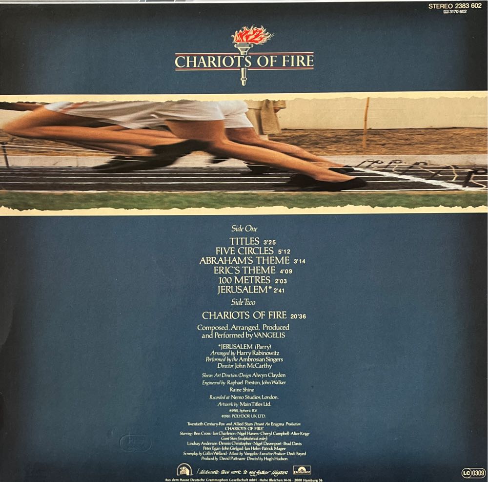 Chariots Of Fire - Vangelis (12”) music collectible - Main Image 2