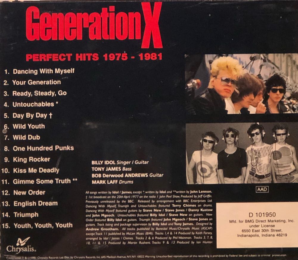 Perfect Hits 1975-1981 - Generation X (CD) music collectible - Main Image 2