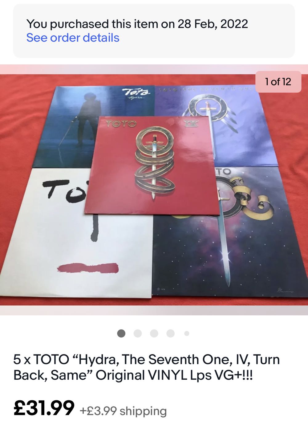 The Seventh One - Toto (12”) music collectible - Main Image 3