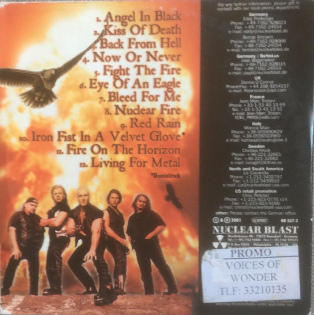 Nuclear Fire - Primal Fear (CD - 53) music collectible [Barcode 727361655723] - Main Image 2